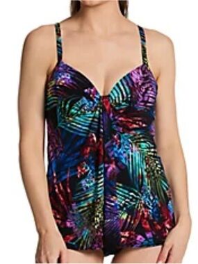 MiracleSuit Tropicat Marina Slimming Tankini Seperate Top Only Womens Sz 12